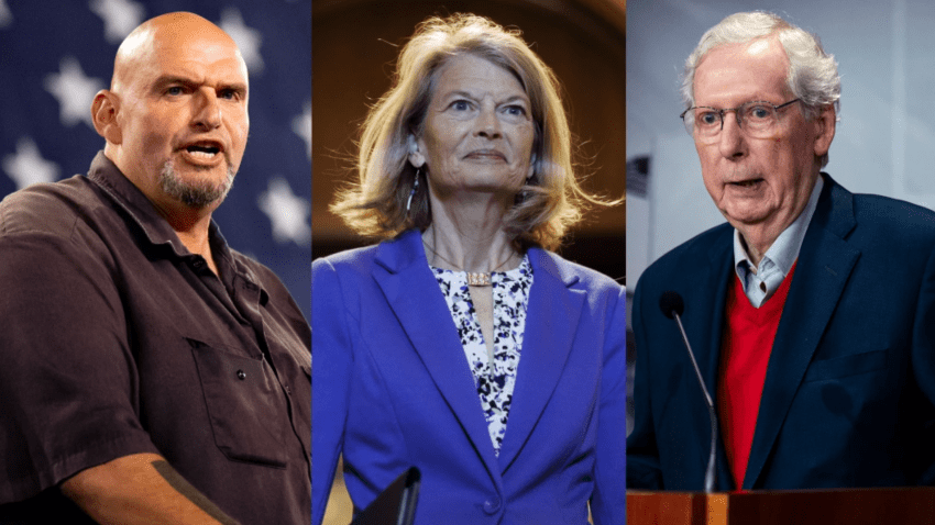 Sens. John Fetterman, Lisa Murkowski and Mitch McConnell Getty Images